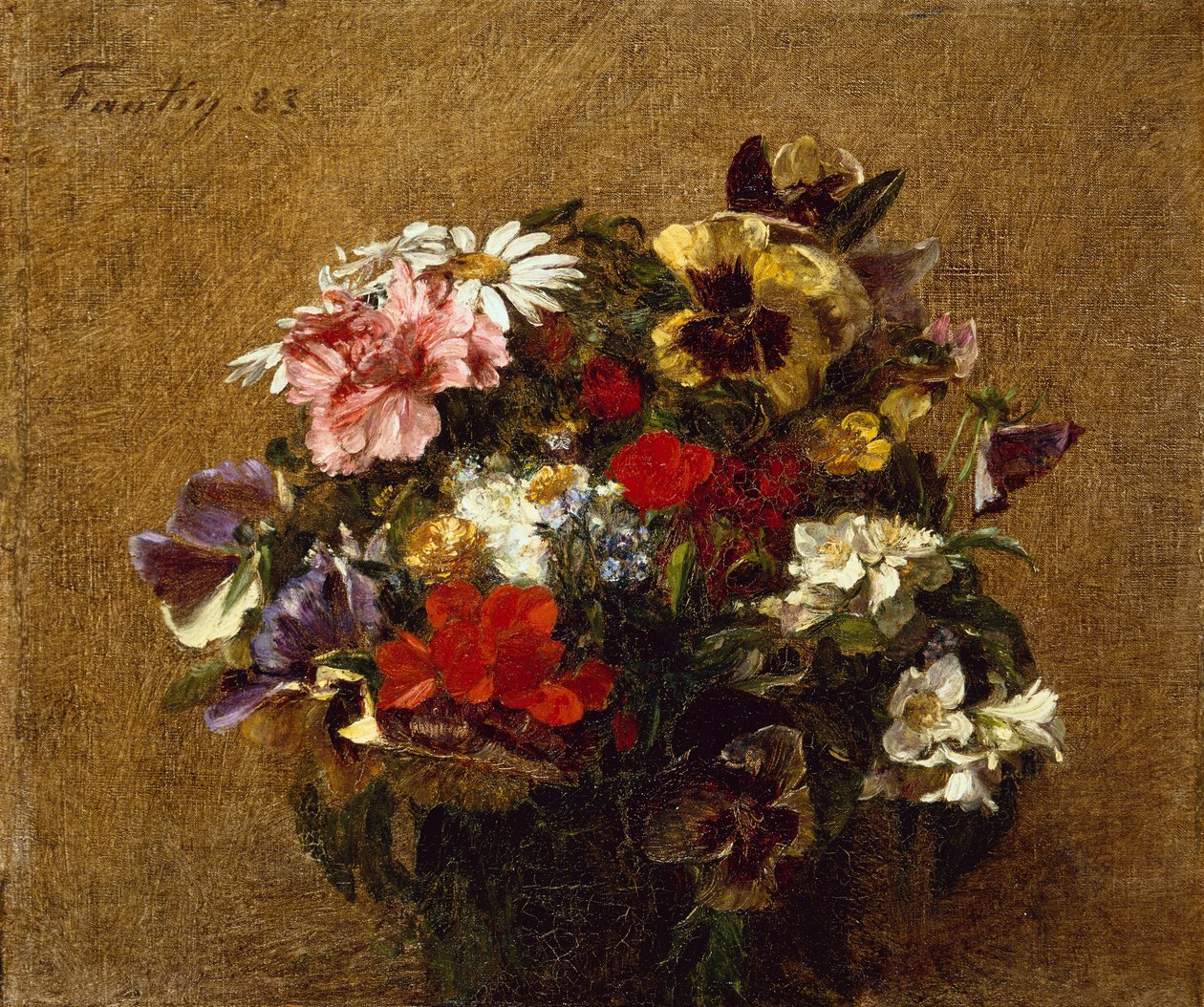 Boeket Bloemen door Ignace Henri Jean Fantin Latour