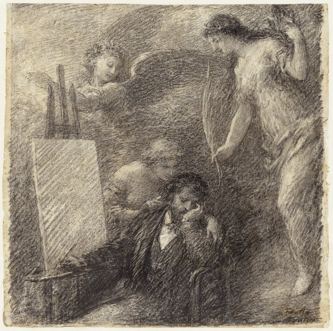 De ontmoedigde kunstenaar door Henri Fantin-Latour