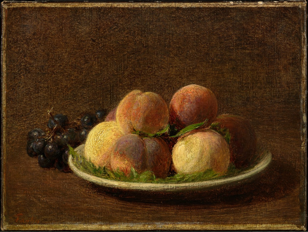 Perziken en druiven door Henri Fantin-Latour
