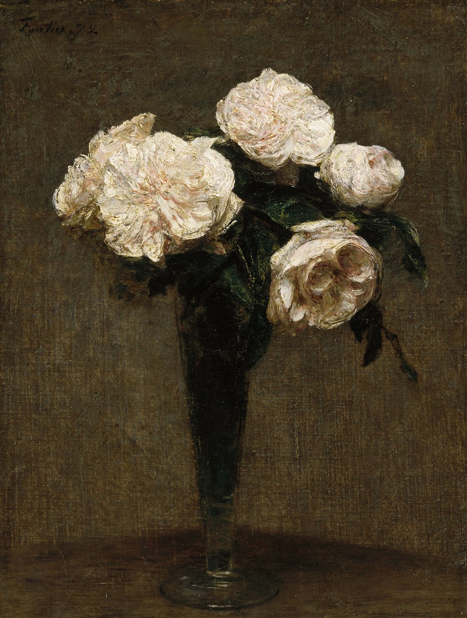 Rozen in een vaas door Henri Fantin-Latour