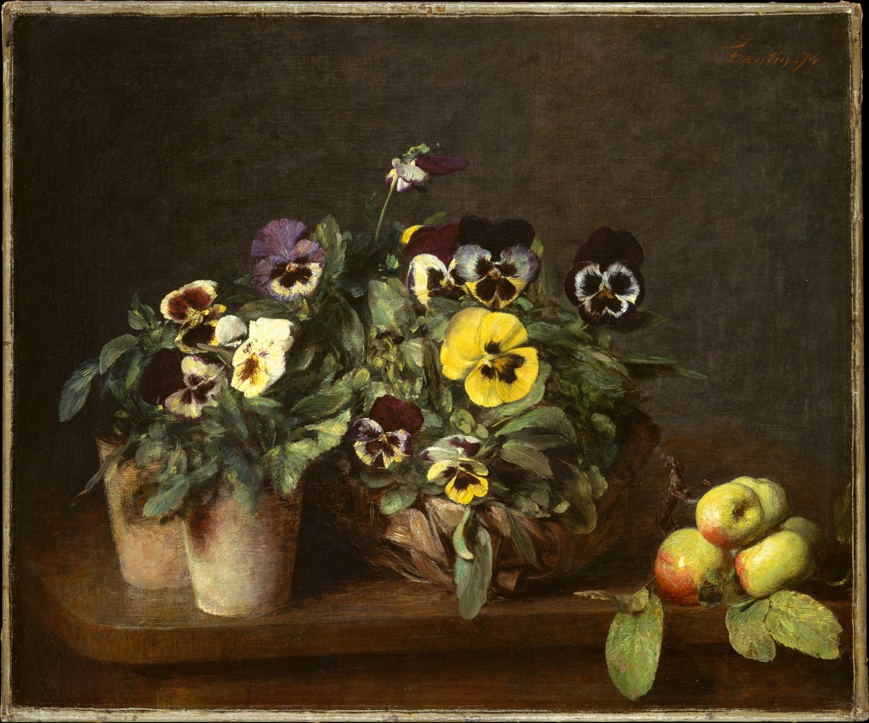 Stilleven met viooltjes door Henri Fantin-Latour