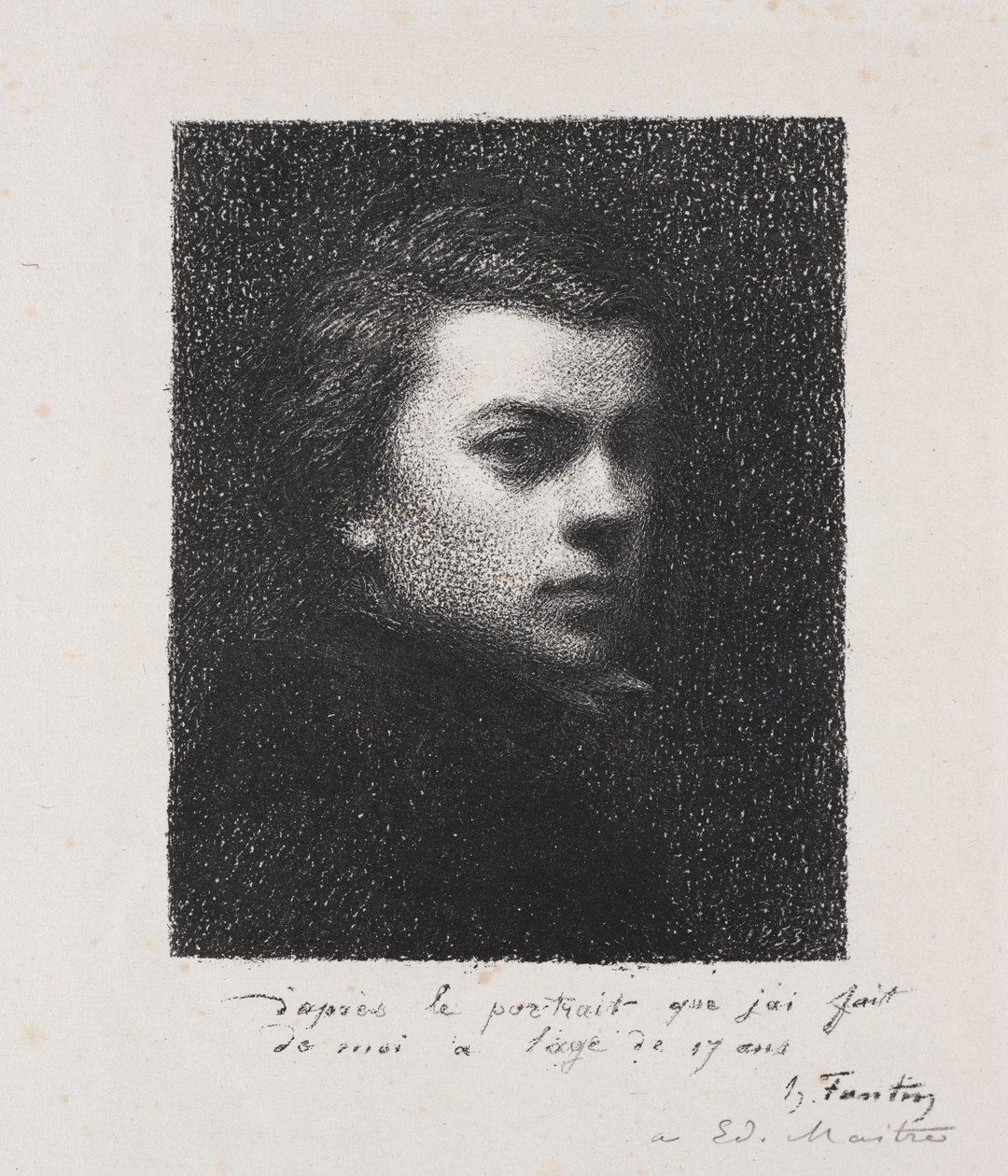 De kunstenaar op 17-jarige leeftijd door Henri Fantin-Latour