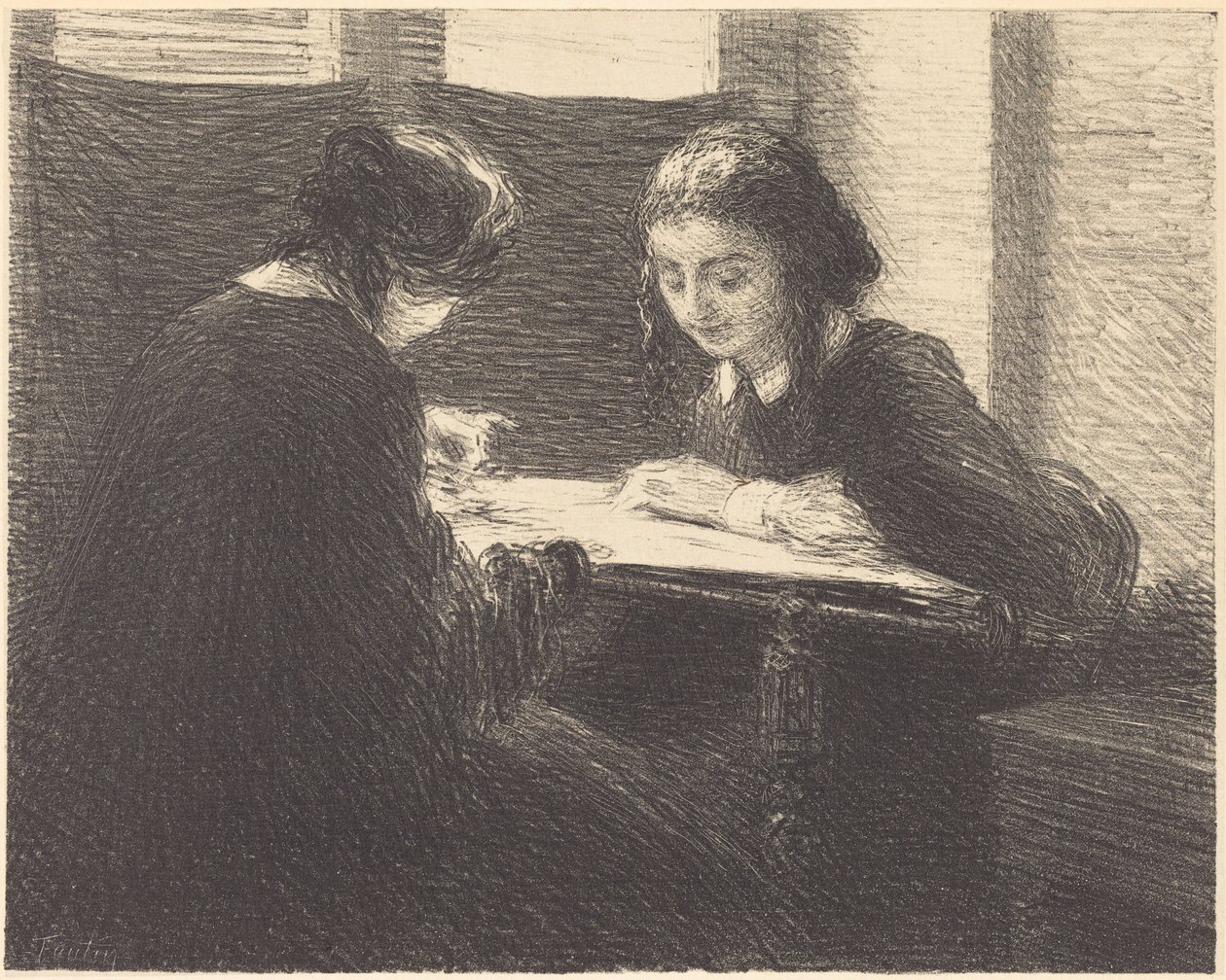 De borduursters door Henri Fantin-Latour