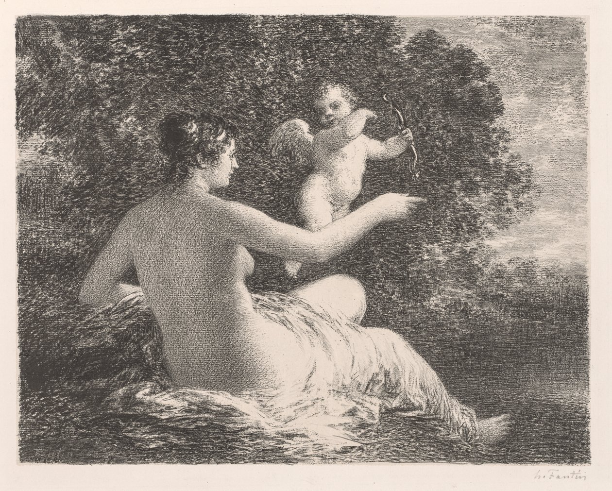 Venus en Cupido door Henri Fantin-Latour