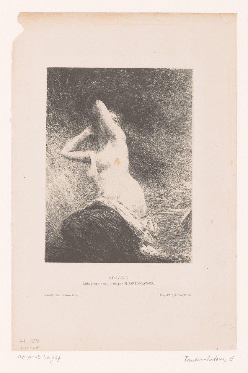 Ariadne achtergelaten op het eiland Naxos door Ignace Henri Jean Fantin-Latour