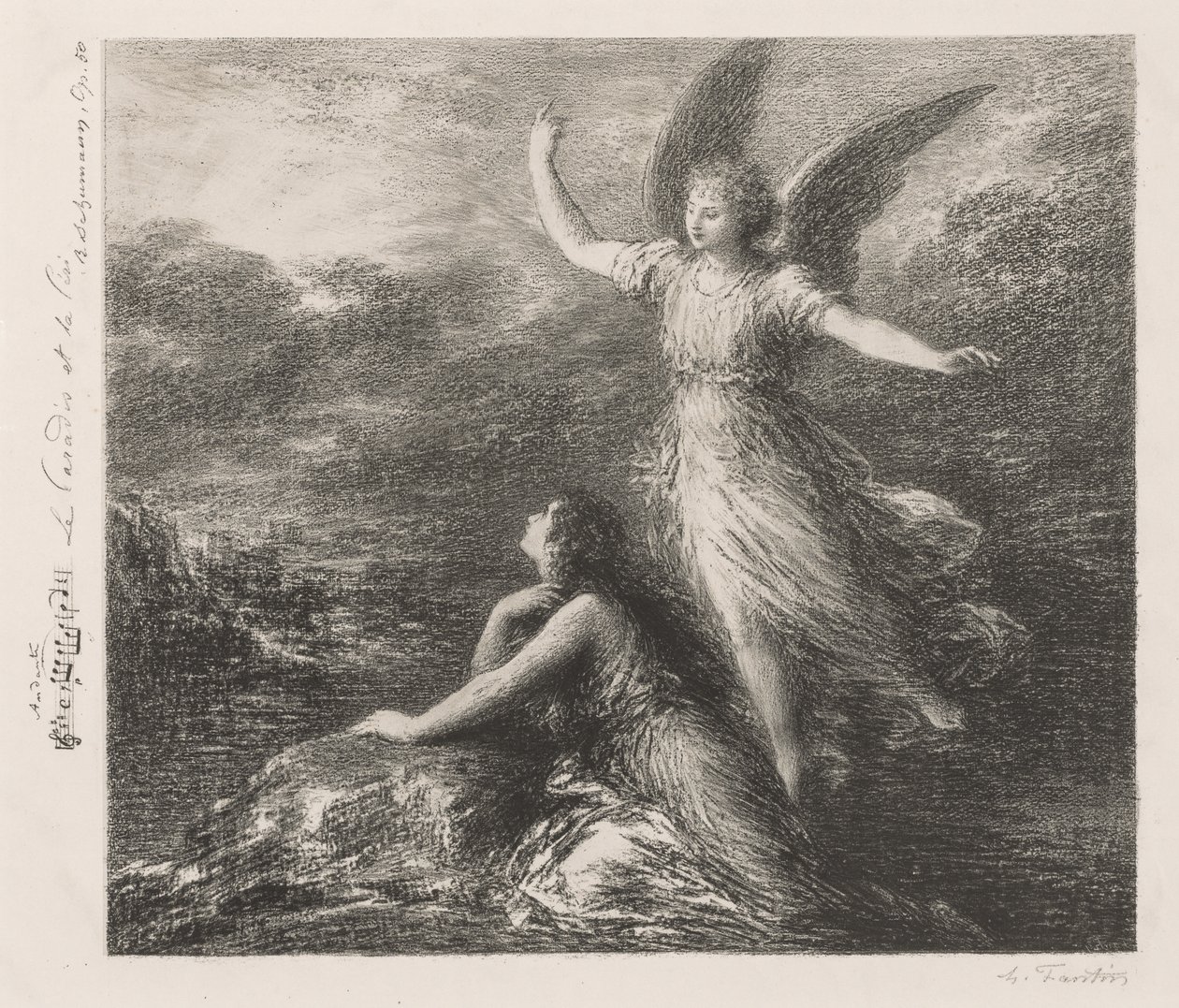 Debuut uit het paradijs en de Peri (tweede plaat) door Ignace Henri Jean Fantin Latour