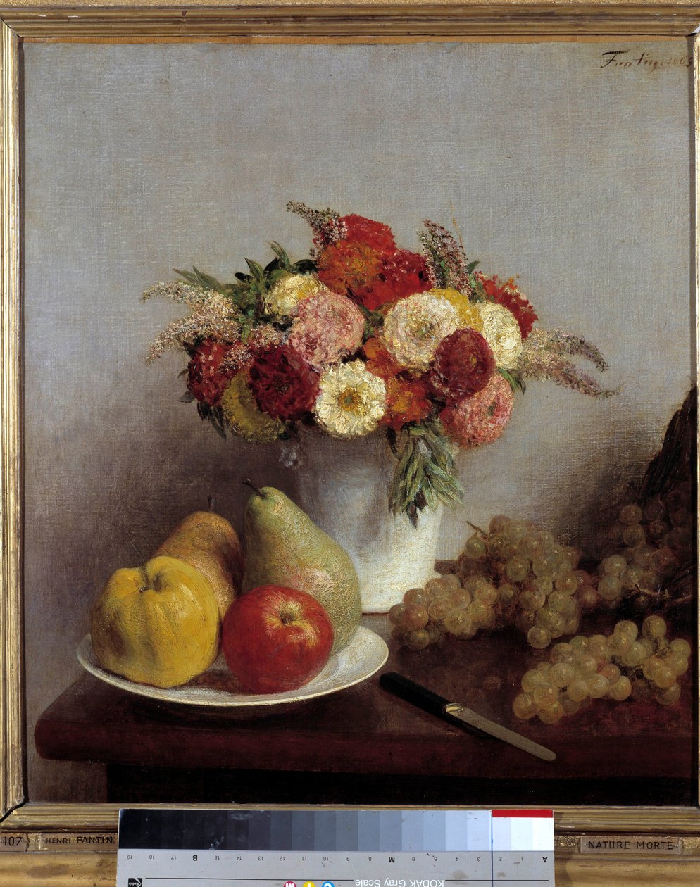 Bloemen en vruchten door Ignace Henri Jean Fantin Latour