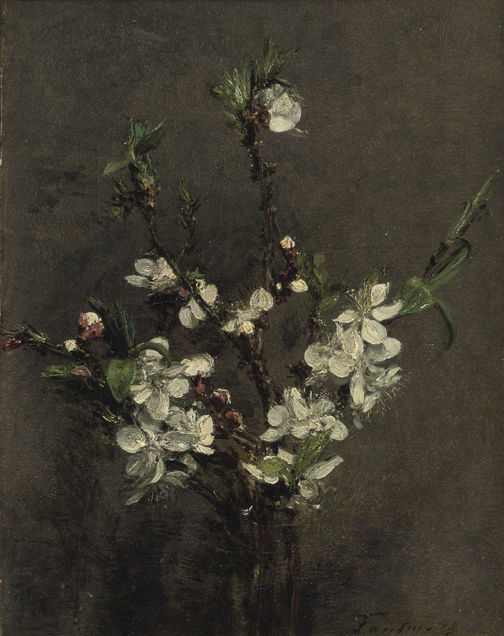 Bloesems van fruitbomen door Ignace Henri Jean Fantin Latour