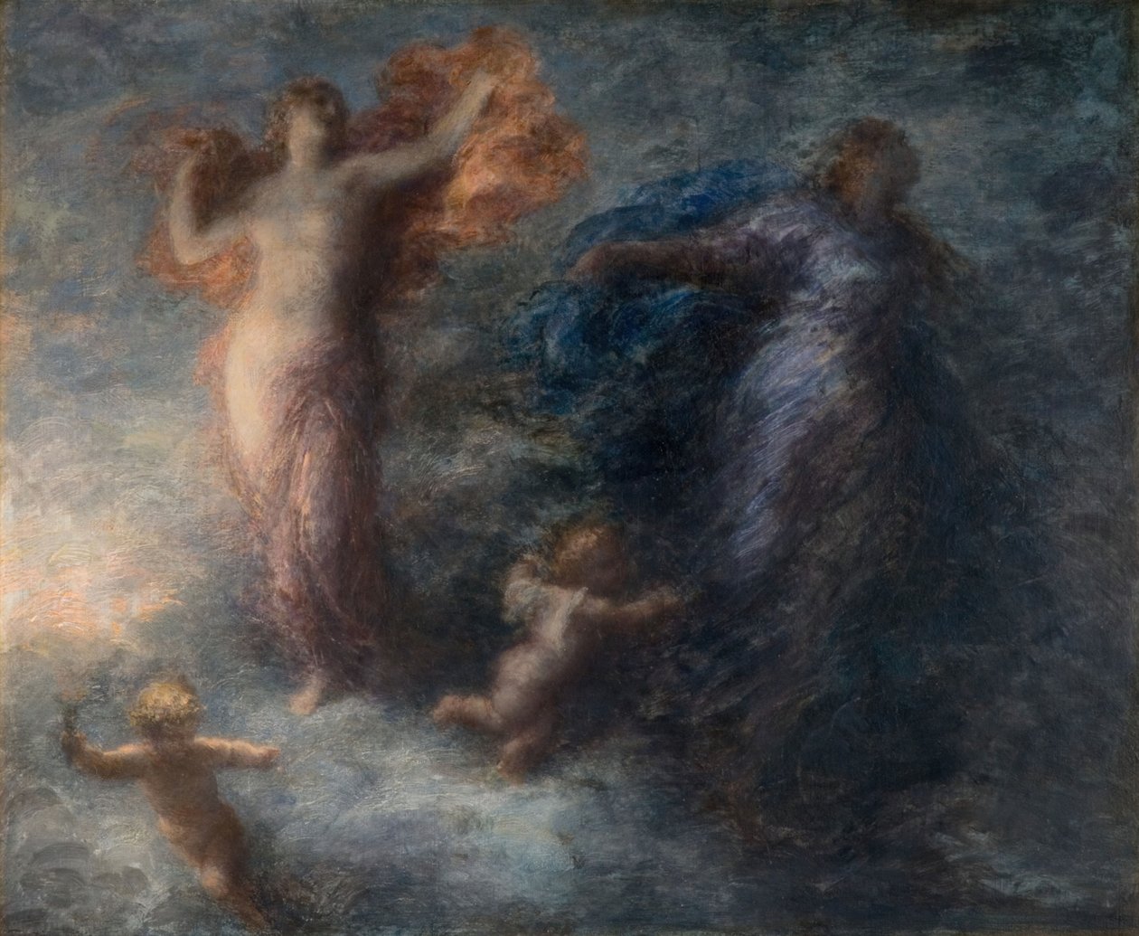 De Dageraad en de Nacht door Ignace Henri Jean Fantin Latour