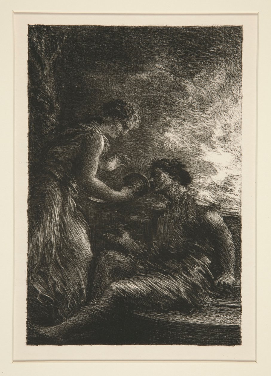 La Valkyrie: acte I, Sieglinde et Siegmund (De Walkuren: Acte I, Sieglinde en Siegmund) door Ignace Henri Jean Fantin Latour