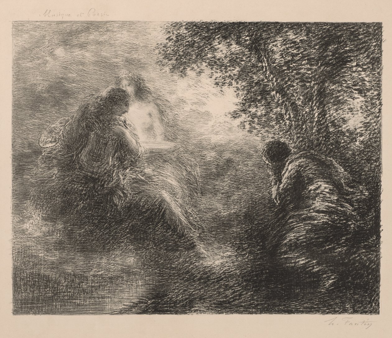 Muziek en Poëzie door Ignace Henri Jean Fantin Latour