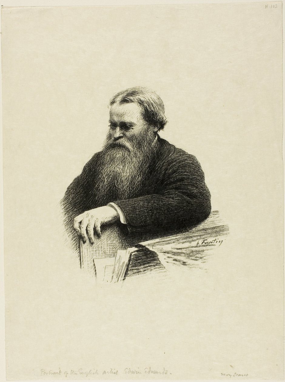 Portret van de kunstenaar Edwin Edwards door Ignace Henri Jean Fantin-Latour