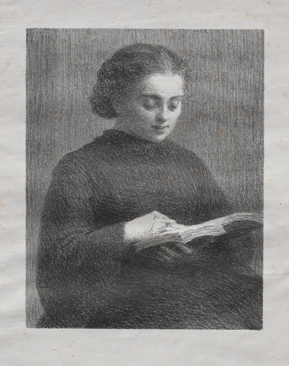 Lezen: Portret van de Zus van de Kunstenaar door Ignace Henri Jean Fantin Latour