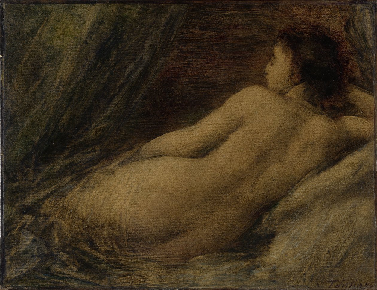 Liggend naakt door Ignace Henri Jean Fantin-Latour
