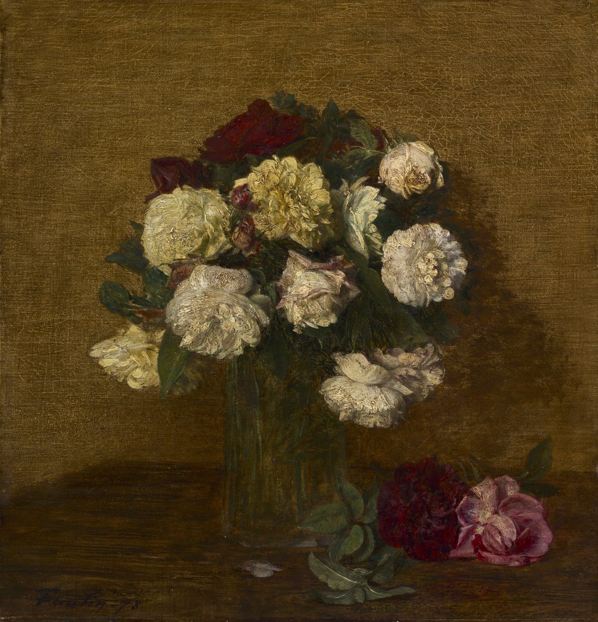 Rozen in een Vaas, 1878 door Ignace Henri Jean Fantin Latour