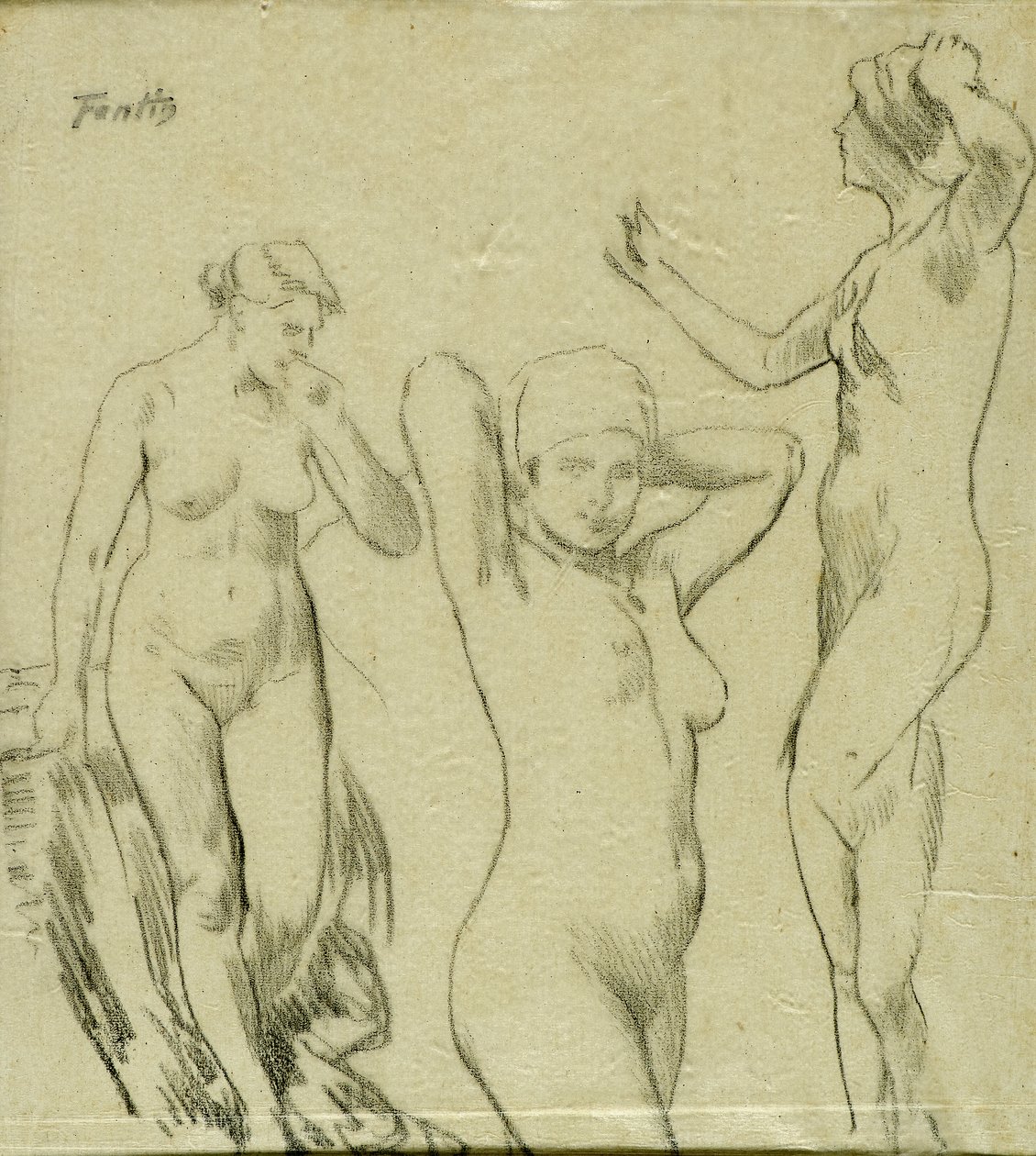 Studie [Vrouwelijke naakten] door Ignace Henri Jean Fantin Latour