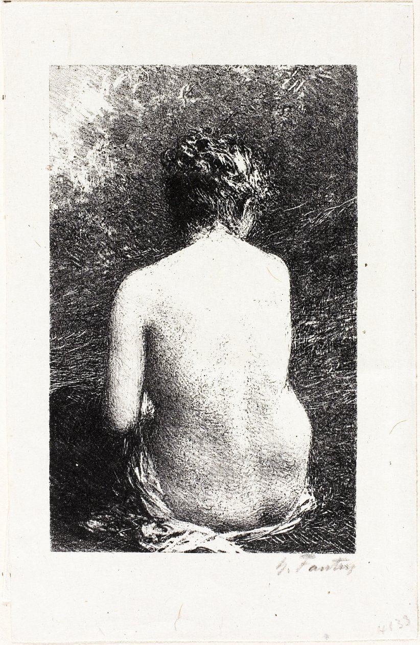 Studie van zittende vrouw, van achteren gezien door Ignace Henri Jean Fantin Latour