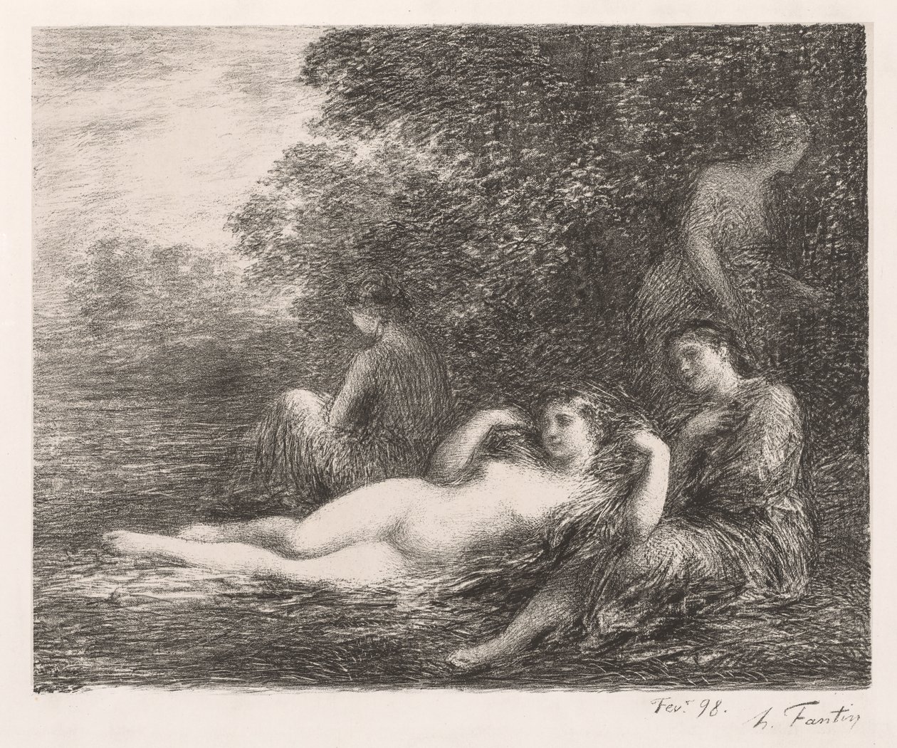 De Badhuisgangers door Ignace Henri Jean Fantin-Latour