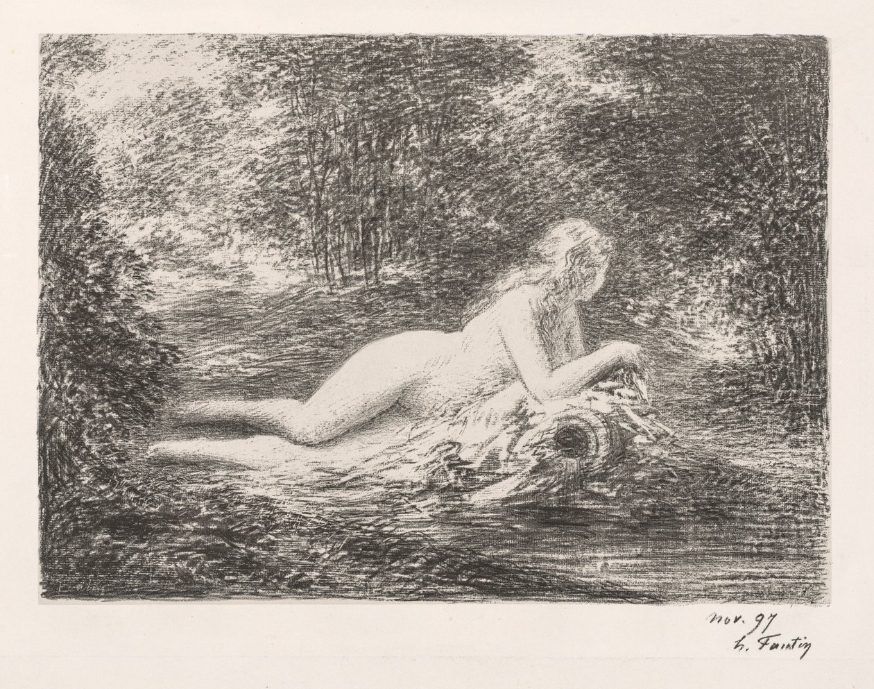 De Lente door Ignace Henri Jean Fantin Latour