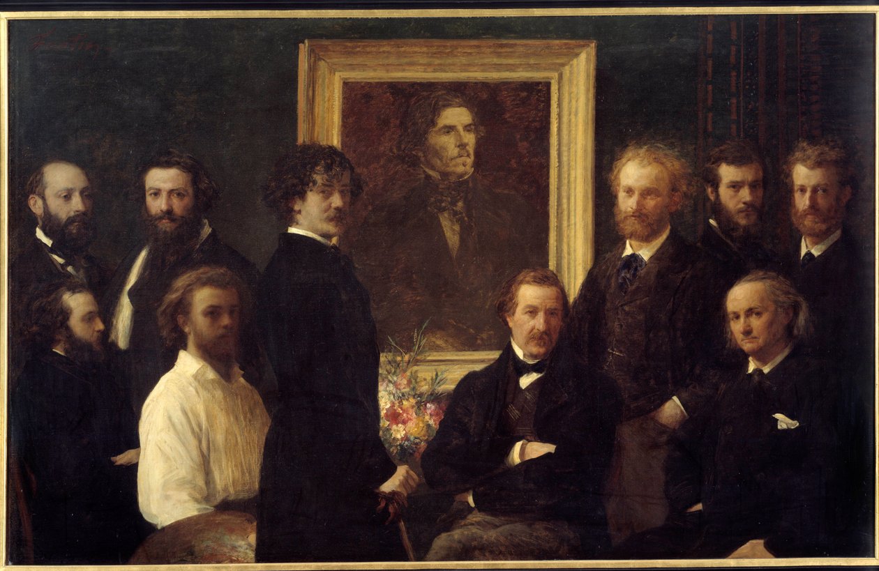 Hulde aan Eugène Delacroix door Ignace Henri Jean Fantin Latour