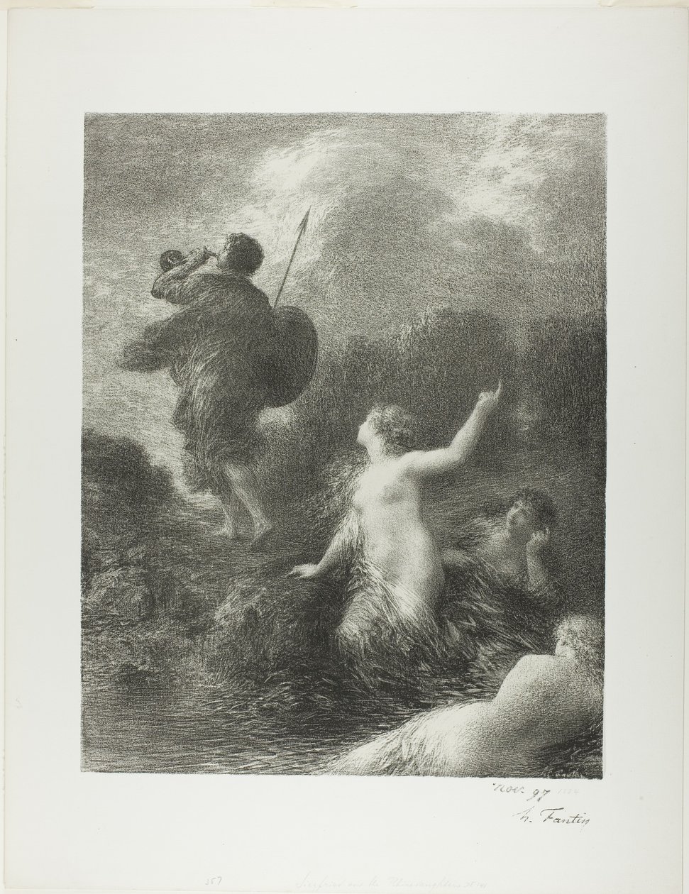 Schemering van de Goden: Siegfried en de Rijnmeisjes door Ignace Henri Jean Fantin Latour
