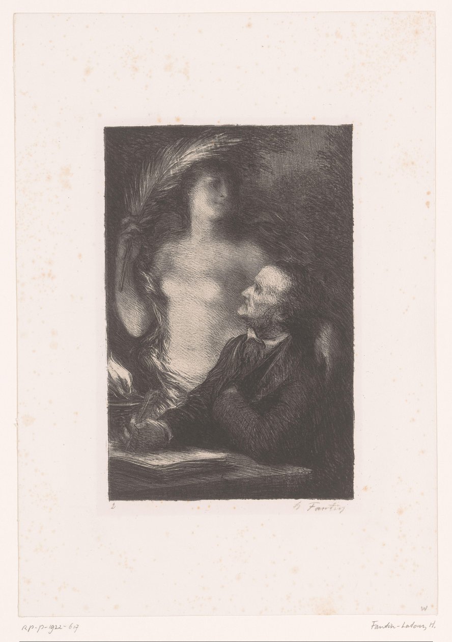 Wagner kijkt op naar zijn muze door Ignace Henri Jean Fantin Latour