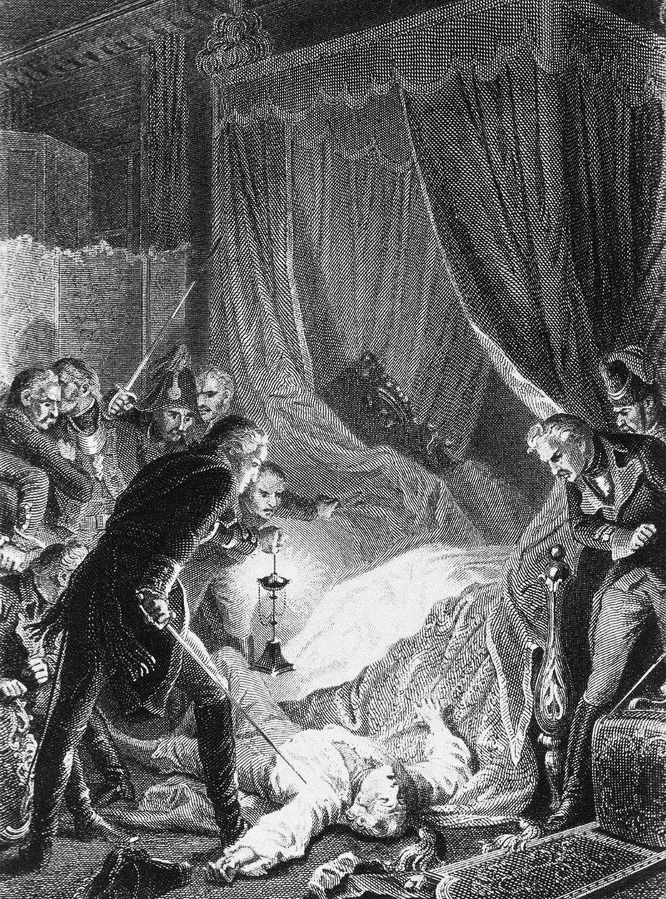 De moord op tsaar Paul I op 12 maart 1801, 1874 door Henri Felix Emmanuel Philippoteaux