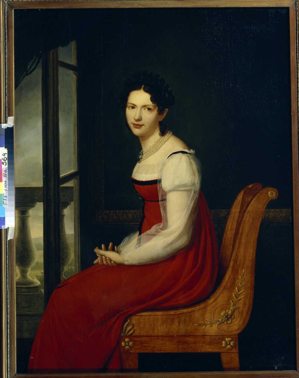 Portret van prinses Varvara Sergeevna Dolgorukova, geboren Gagarina (1793-1833) - Schilderij van Henri Francois Riesener (1767-1828), olie op doek door Henri Francois Riesener