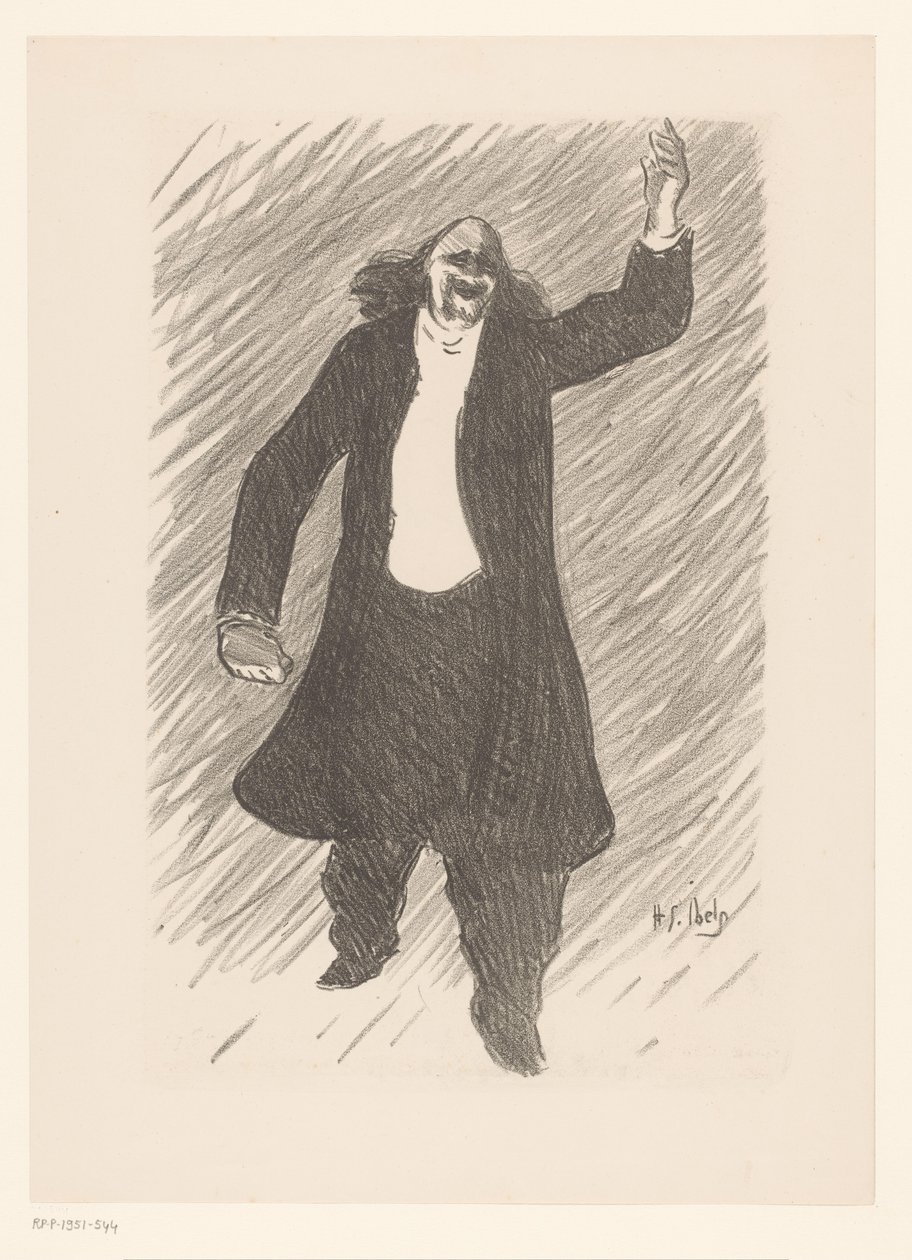 Portret van de chansonnier Marcel Legay door Henri Gabriel Ibels