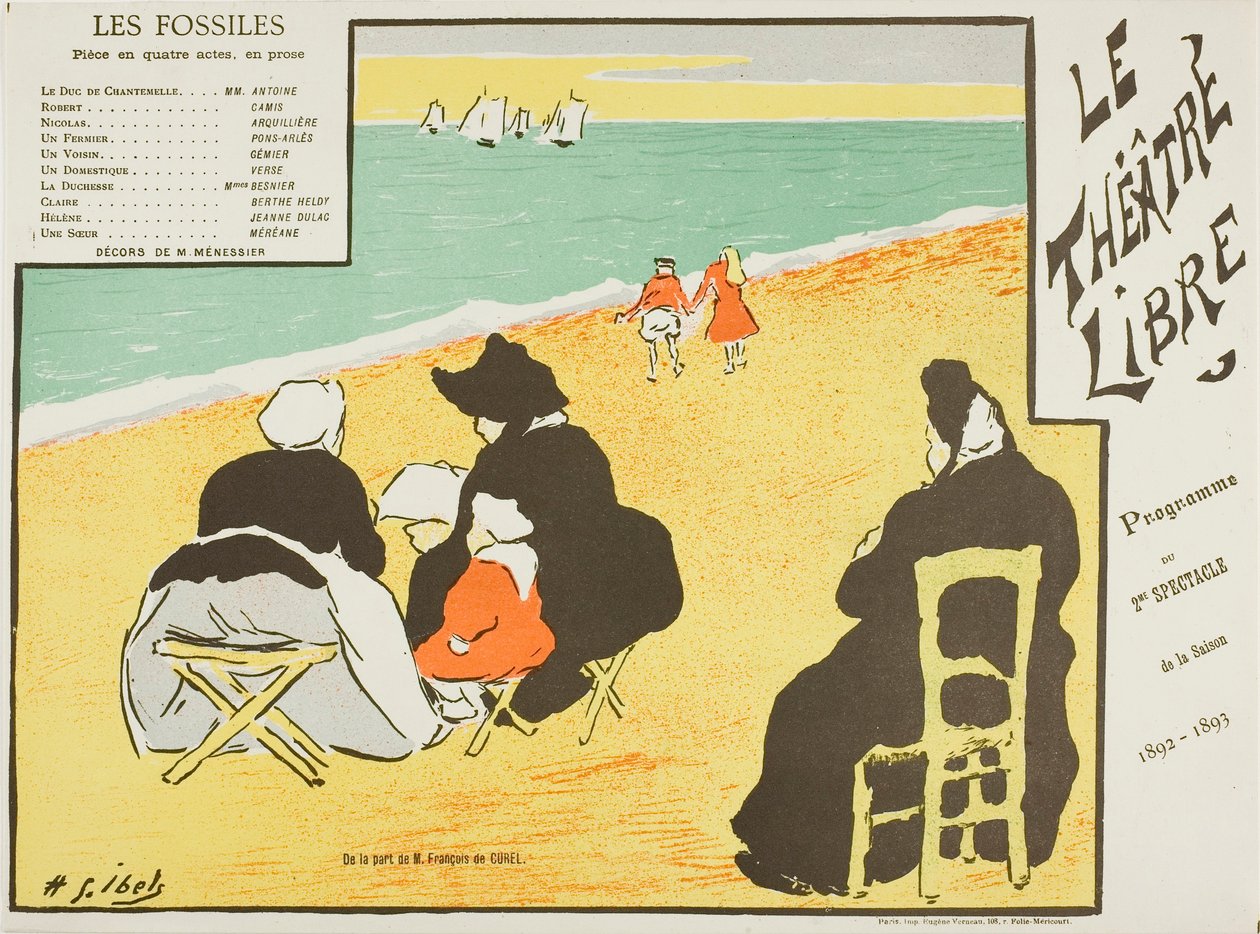 Tweede voorstelling: Les Fossiles, voor Le Théatre Libre door Henri Gabriel Ibels