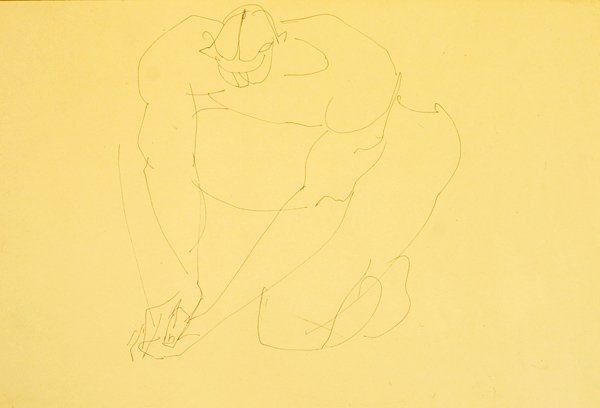 Naakte Man Knielend II door Henri Gaudier Brzeska