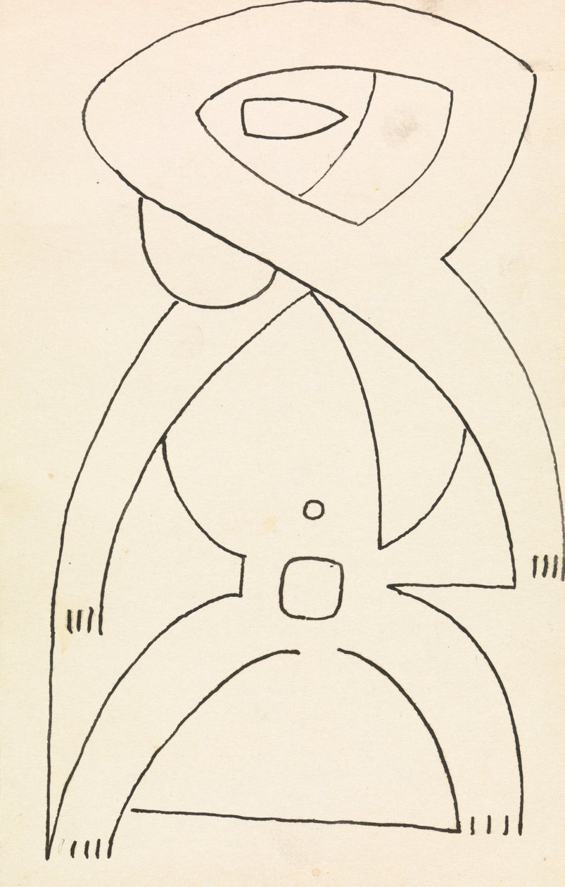 Figurenstudie voor een reliëfontwerp door Henri Gaudier Brzeska