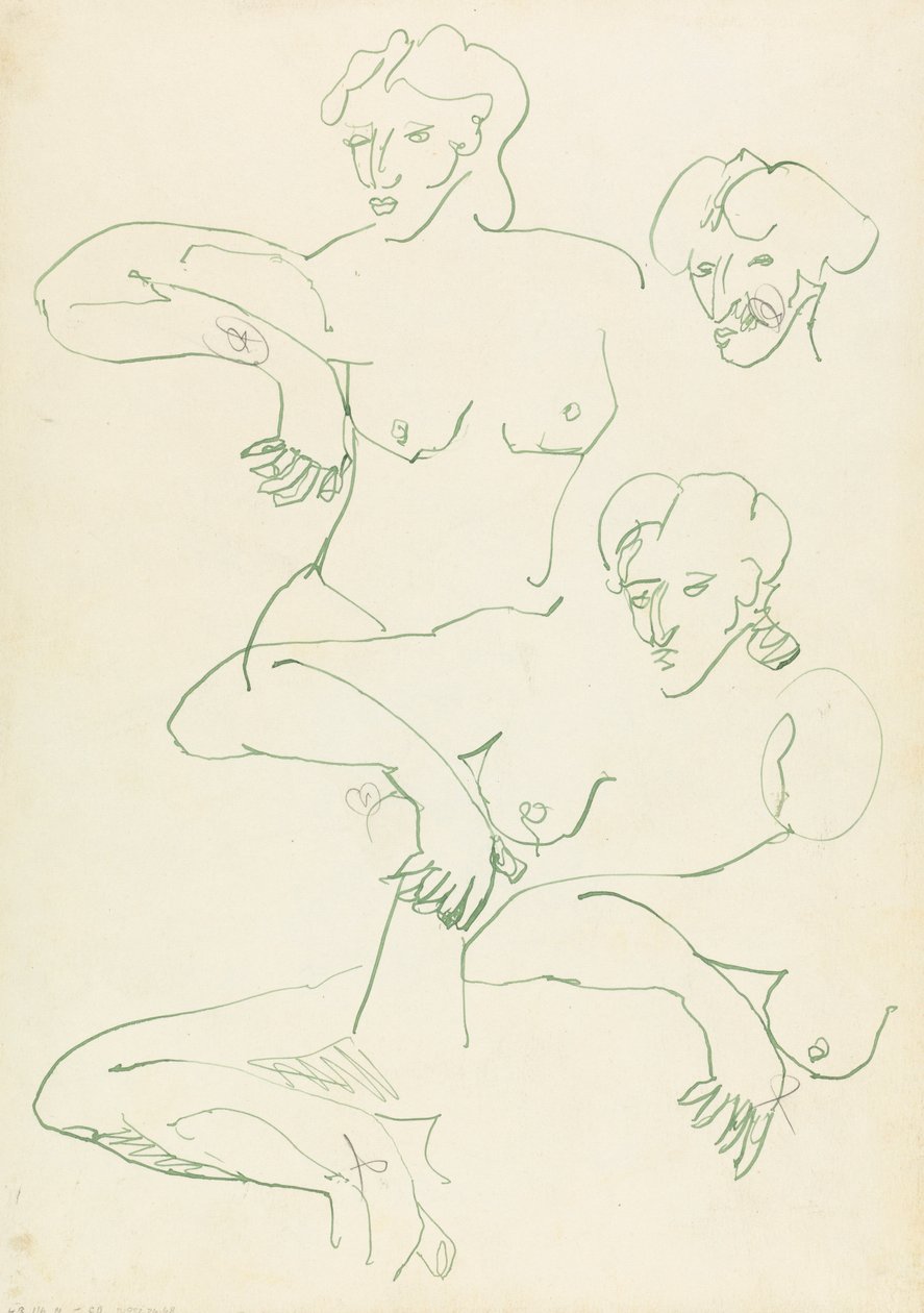 Vijf Studies van een Vrouwelijke Figuur door Henri Gaudier-Brzeska