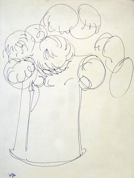 Bloemen in een kruik door Henri Gaudier Brzeska