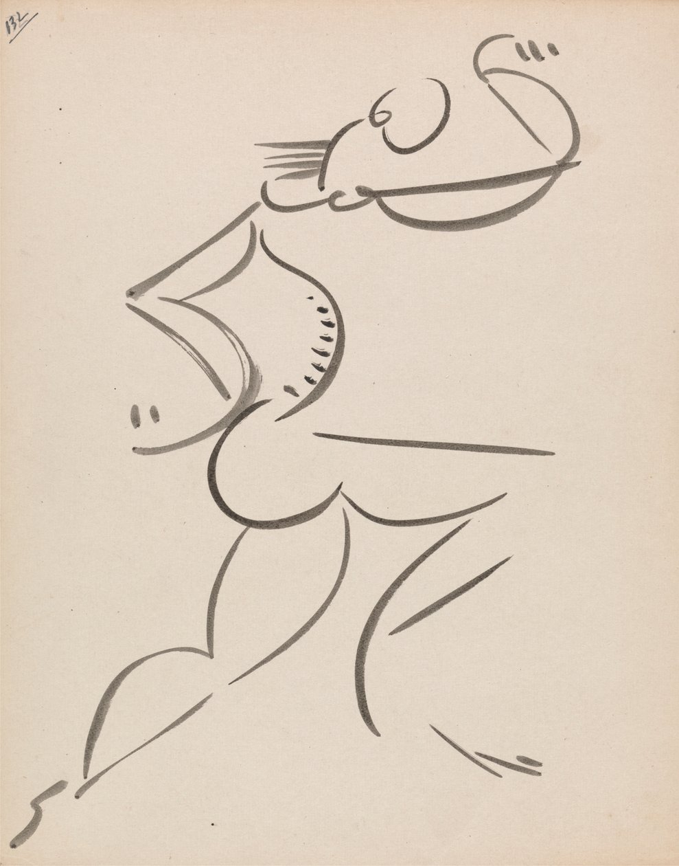 Dansende mannelijke figuur, in profiel door Henri Gaudier Brzeska