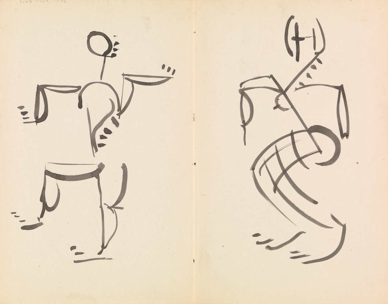 Mannelijke en vrouwelijke dansfiguren door Henri Gaudier-Brzeska