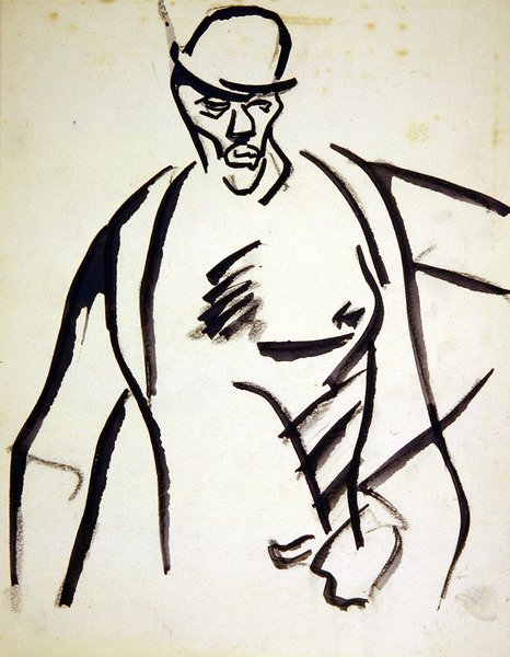 Man met bolhoed door Henri Gaudier Brzeska