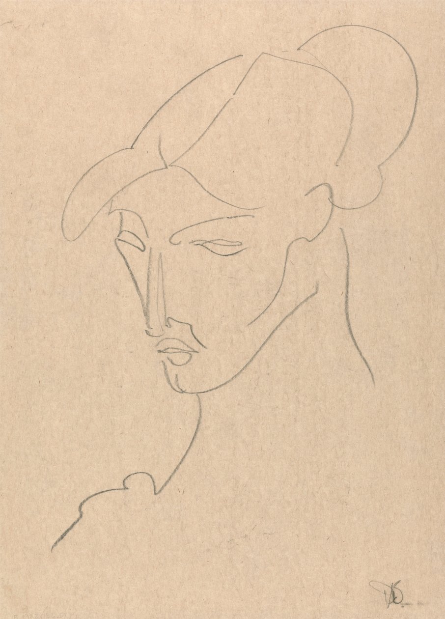 Portret van een vrouw door Henri Gaudier-Brzeska