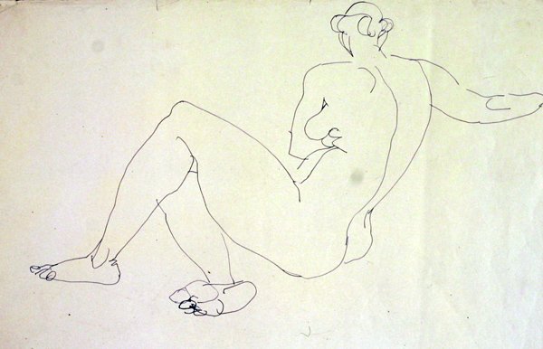 Liggende vrouwelijke naakt van achteren door Henri Gaudier Brzeska