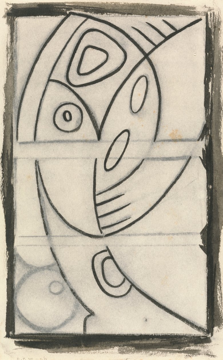 Reliëf ontwerp van een abstract vrouwelijk figuur door Henri Gaudier Brzeska