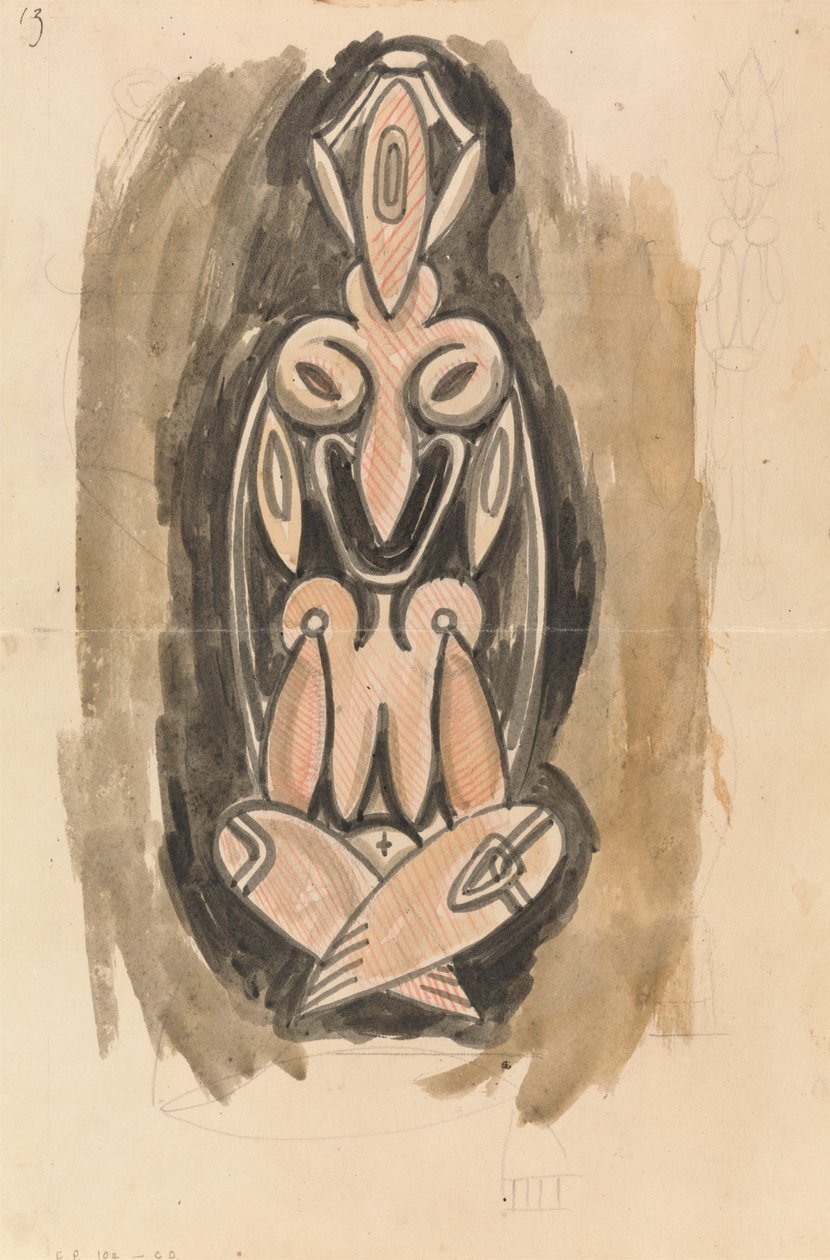 Studie voor een sculpturale kolom door Henri Gaudier Brzeska