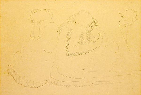 Drie apen door Henri Gaudier Brzeska