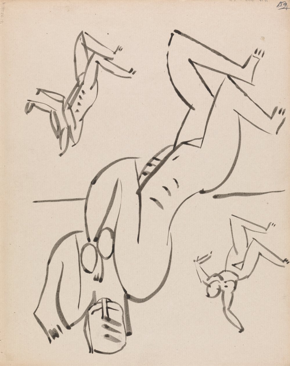 Drie studies voor een vrouwelijke figuur door Henri Gaudier Brzeska