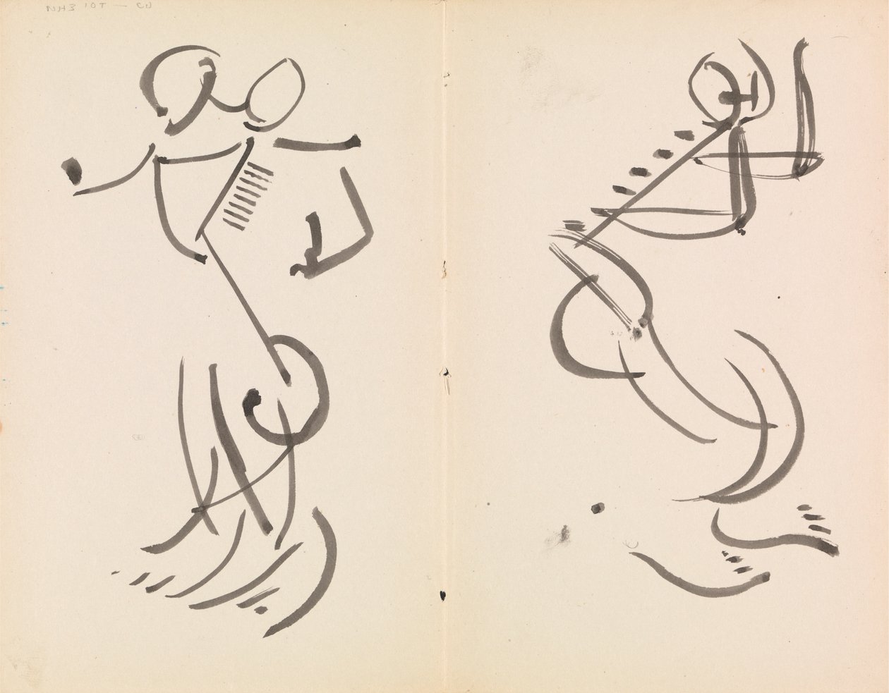 Twee dansende figuren door Henri Gaudier Brzeska