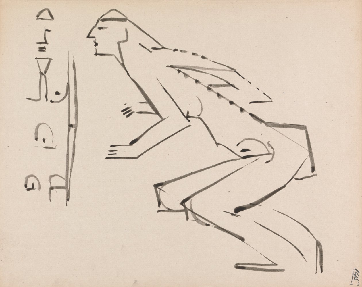 Twee Studies voor een Beeldhouwwerk door Henri Gaudier Brzeska
