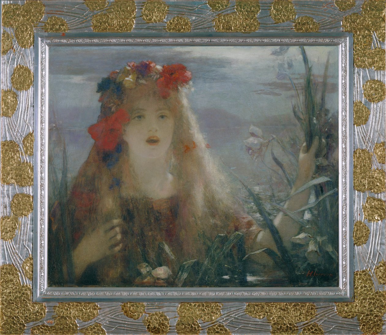 Ophelia (schilderij op doek) door Henri Gervex