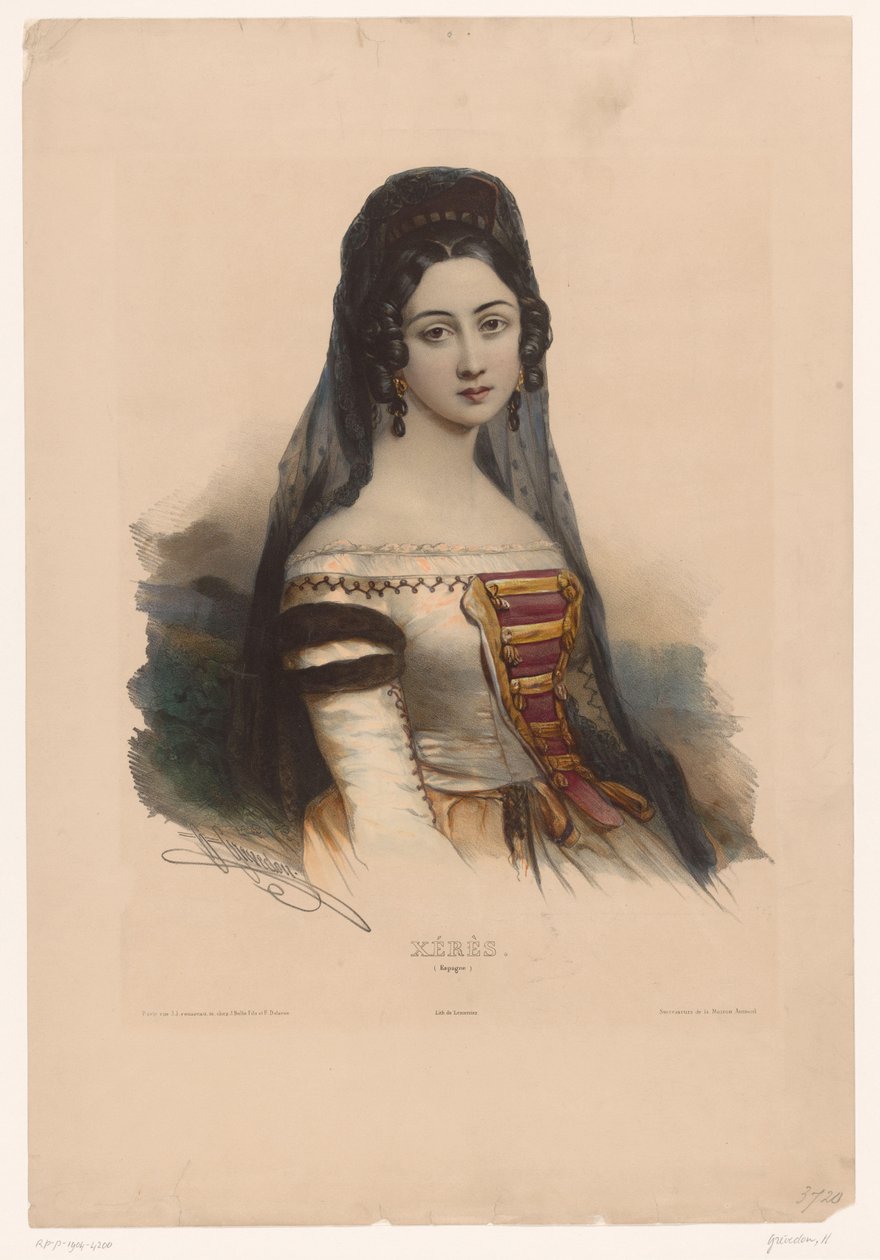 Vrouw in Spaanse dracht door Henri Grevedon