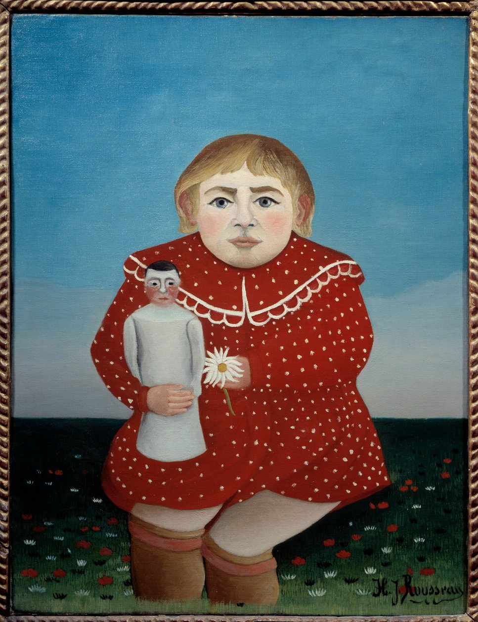 Kind met pop door Henri J.F. Rousseau