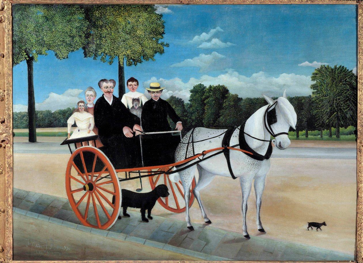 De kar van vader Junier. Schilderij door Henri Rousseau, genaamd de Douanier Rousseau (1844-1910) 1908. Parijs, Musée de l