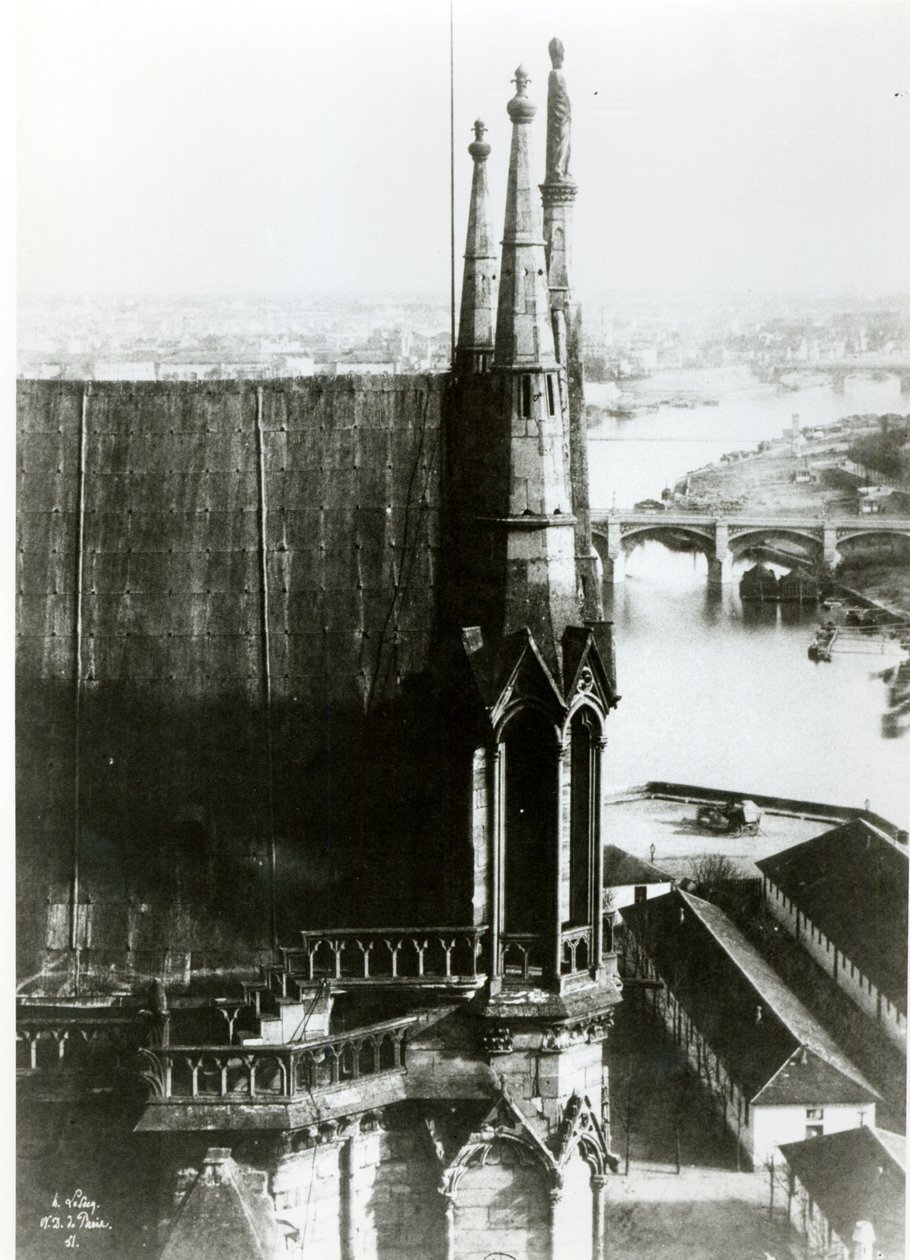 Uitzicht op de Kathedraal van Notre-Dame in Parijs en de Rivier de Seine, ca. 1853 door Henri Jean Louis Le Secq